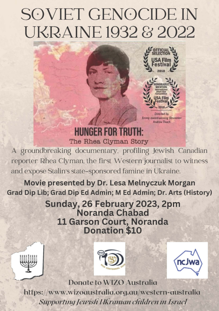 Movie ‘Hunger for the Truth The Rhea Clyman Story’ Jewish